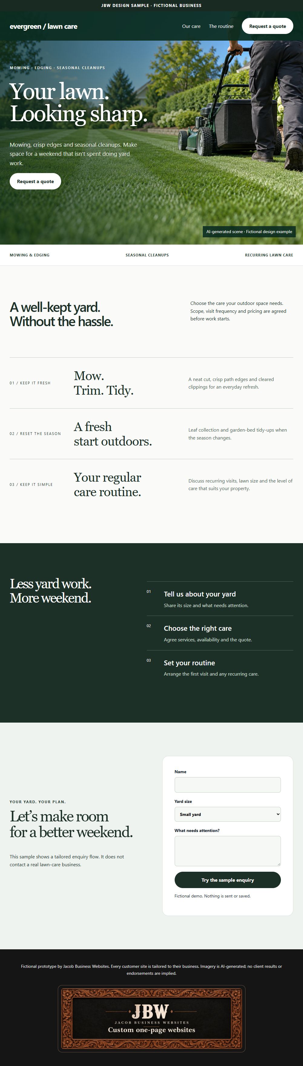 Evergreen Lawn Care website preview