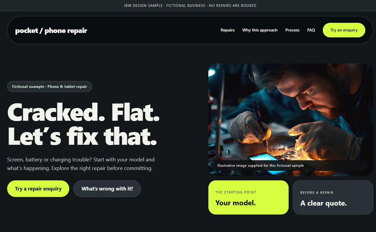 Pocket Phone Repair website preview