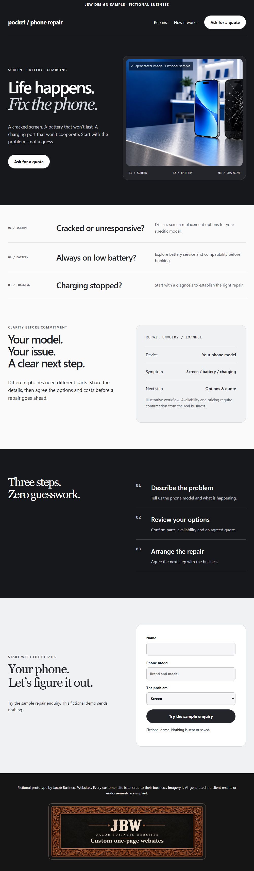 Pocket Phone Repair website preview